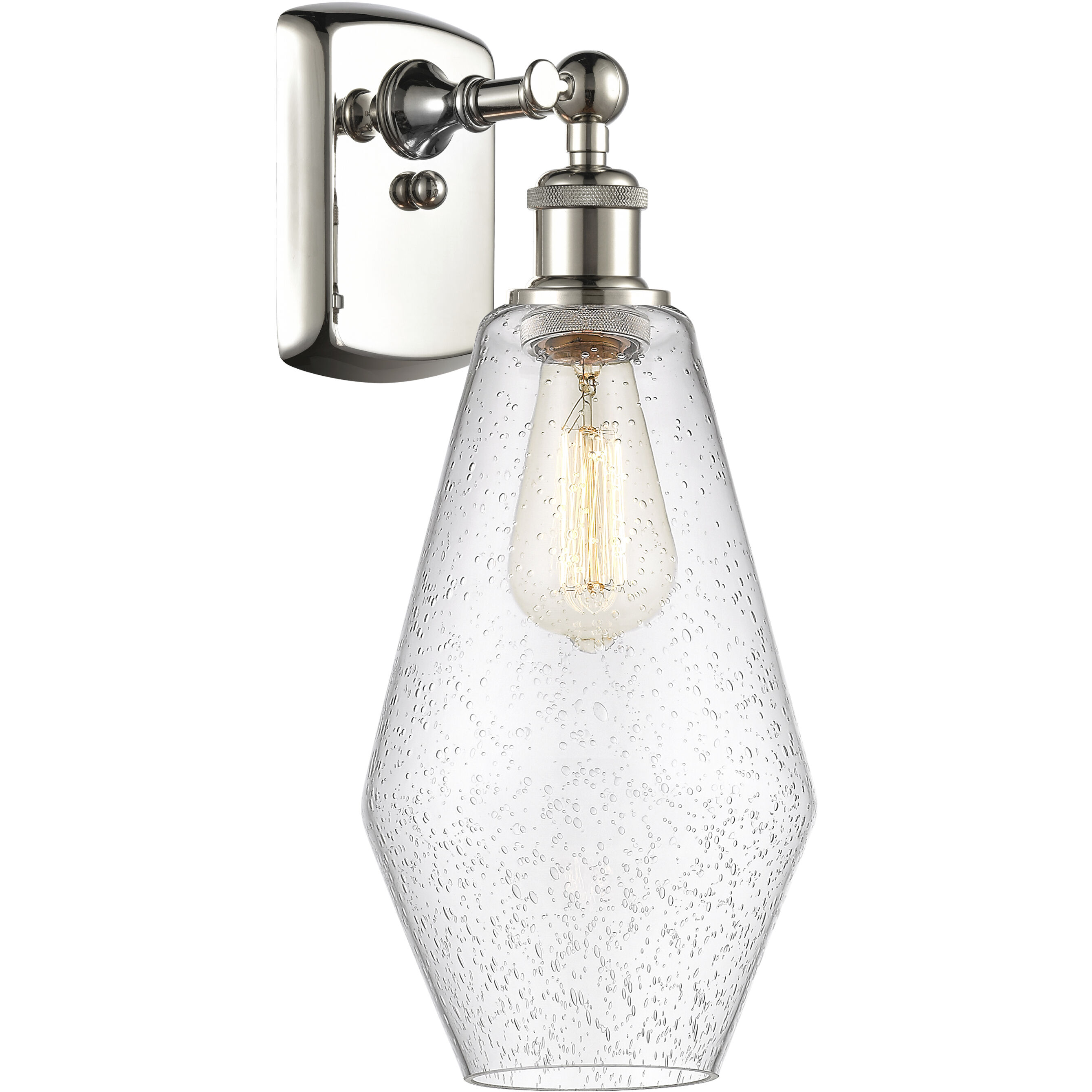 Ballston Cindyrella 1 Light 7 inch Polished Nickel Sconce Wall Light in Incandescent, Seedy Glass