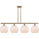Ballston Large Farmhouse Chicken Wire 4 Light 48 inch Brushed Brass Island Light Ceiling Light, Ballston
