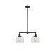 Franklin Restoration Large Bell 2 Light 21 inch Matte Black Chandelier Ceiling Light in Clear Glass, Franklin Restoration