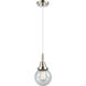 Beacon 1 Light 6 inch Polished Nickel Mini Pendant Ceiling Light in Seedy Glass