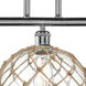 Ballston Large Farmhouse Rope LED 36 inch Polished Chrome Island Light Ceiling Light in Clear Glass with Brown Rope, Ballston