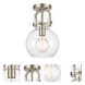Restoration Newton 1 Light 8 inch Brushed Satin Nickel Flush Mount Ceiling Light, Restoration