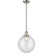 Franklin Restoration Beacon LED 12 inch Brushed Satin Nickel Mini Pendant Ceiling Light in Clear, Franklin Restoration