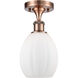 Ballston Eaton LED 6 inch Antique Copper Semi-Flush Mount Ceiling Light, Ballston