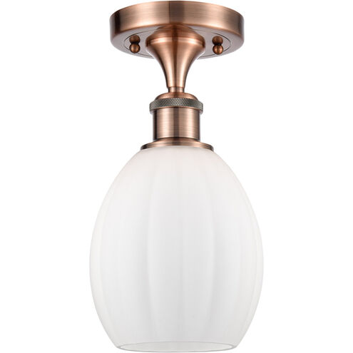 Ballston Eaton LED 6 inch Antique Copper Semi-Flush Mount Ceiling Light, Ballston