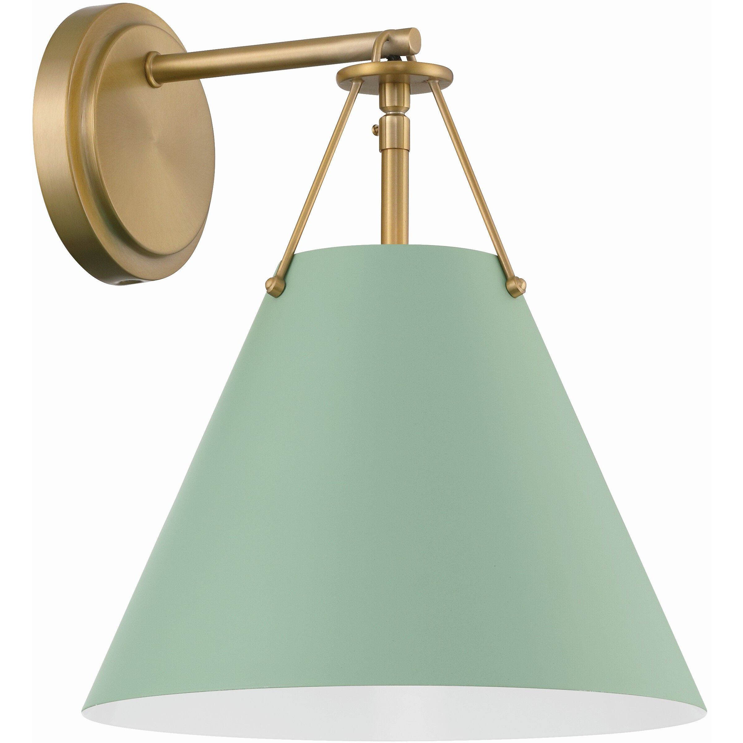 Xavier Bath Sconce Wall Light in Vibrant Gold and Green