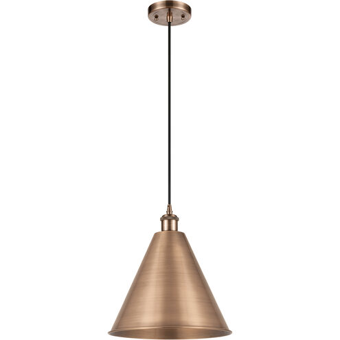 Ballston Cone 1 Light 16 inch Antique Copper Mini Pendant Ceiling Light