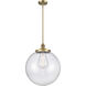 Franklin Restoration Beacon 1 Light 16 inch Brushed Brass Pendant Ceiling Light in Incandescent, Seedy