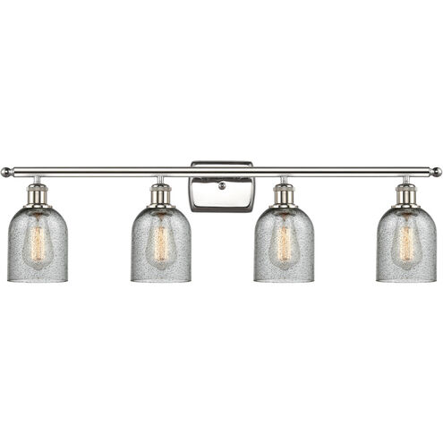 Ballston Caledonia LED 36 inch Polished Nickel Bath Vanity Light Wall Light in Charcoal Glass, Ballston