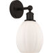 Edison Eaton 1 Light 6 inch Oil Rubbed Bronze Sconce Wall Light in Matte White Glass