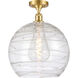 Ballston Deco Swirl 1 Light 14 inch Satin Gold Semi-Flush Mount Ceiling Light