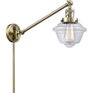 Small Oxford 30 inch 60.00 watt Antique Brass Swing Arm Wall Light, Franklin Restoration