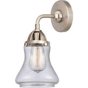 Nouveau 2 Bellmont 1 Light 6 inch Brushed Satin Nickel Sconce Wall Light in Seedy Glass