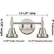 Caden LED 14 inch Satin Nickel Bath Vanity Light Wall Light in Matte White Glass