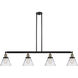 Franklin Restoration Large Cone LED 52.38 inch Black Antique Brass Island Light Ceiling Light in Clear Glass, Franklin Restoration