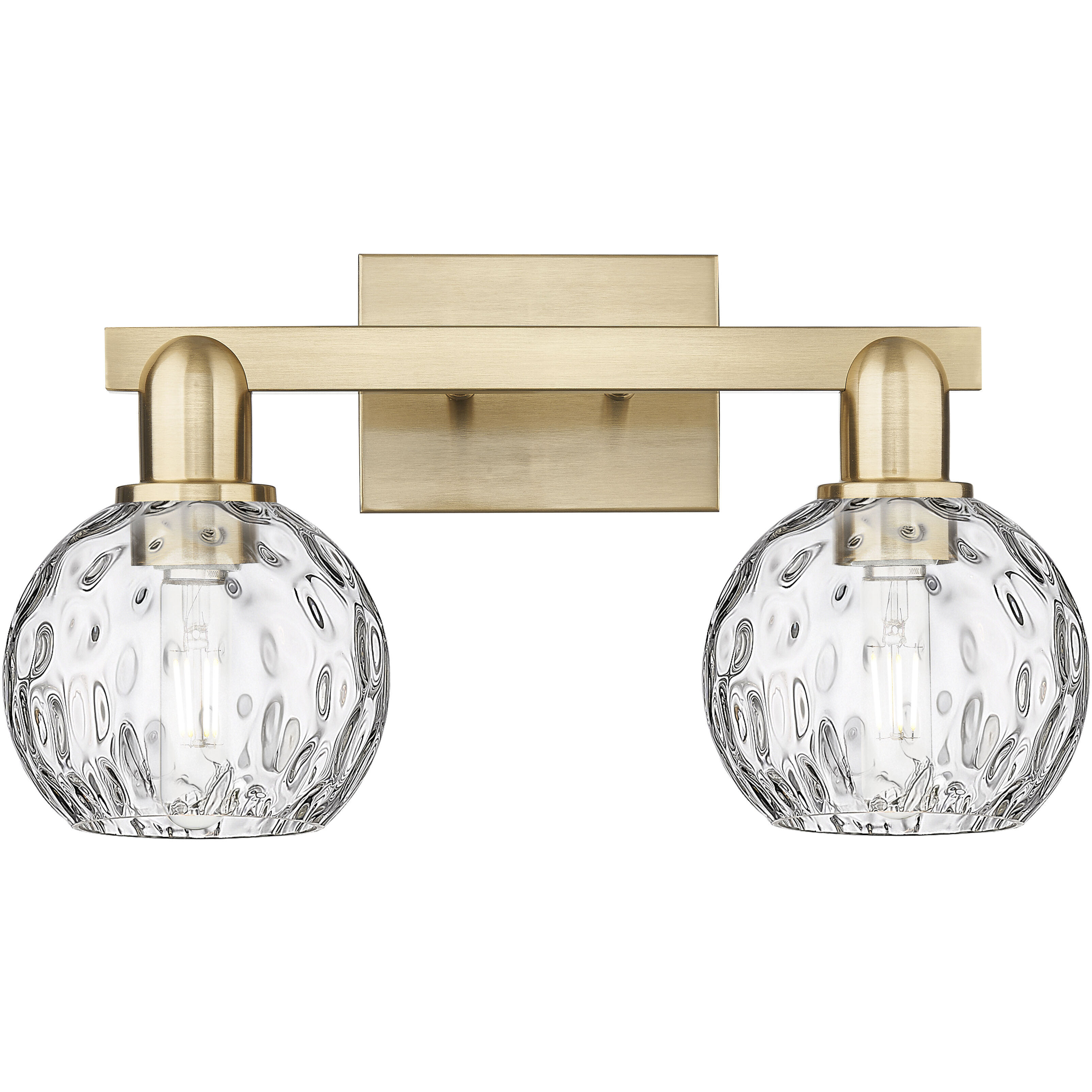 Arcadia Athens Water Glass 2 Light 17 inch Champagne Bronze Bath Vanity Light Wall Light