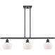 Ballston Fenton LED 36 inch Matte Black Island Light Ceiling Light in Matte White Glass, Ballston