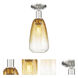 Brookhaven Almond 1 Light 6 inch Brushed Satin Nickel Semi-Flush Mount Ceiling Light in Amber Glass