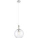 Astor 1 Light 10 inch Satin Nickel Mini Pendant Ceiling Light in Clear Glass