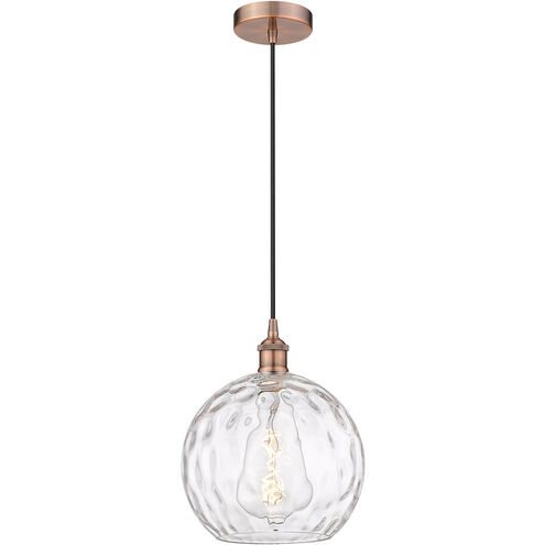 Edison Athens Water Glass 1 Light 10 inch Antique Copper Mini Pendant Ceiling Light