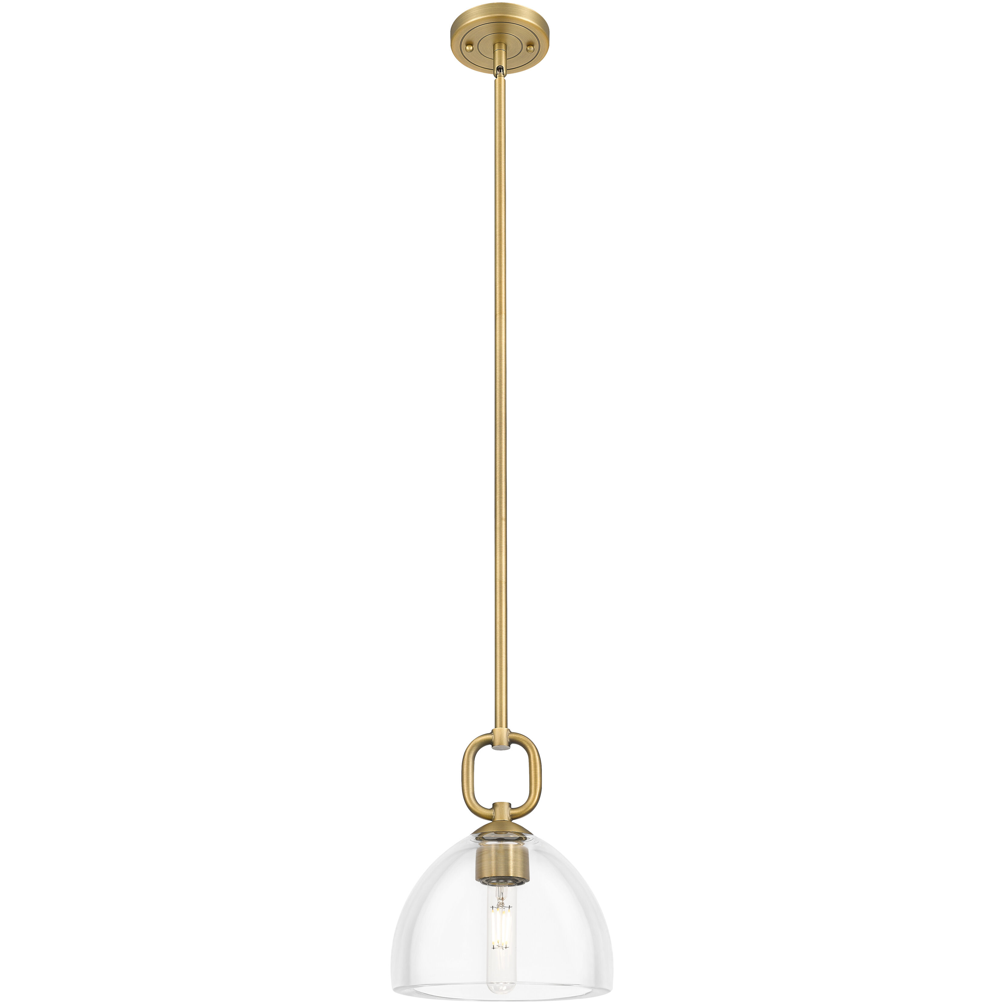 Downtown Urban Hudson 1 Light 8 inch Brushed Brass Mini Pendant Ceiling Light