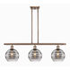 Ballston Rochester 3 Light 36 inch Antique Copper Stem Hung Island Light Ceiling Light