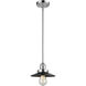 Franklin Restoration Railroad 1 Light 8 inch Polished Chrome Mini Pendant Ceiling Light in Incandescent, Matte Black
