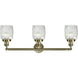 Franklin Restoration Colton LED 32 inch Antique Brass Bath Vanity Light Wall Light in Clear Halophane Glass, Franklin Restoration