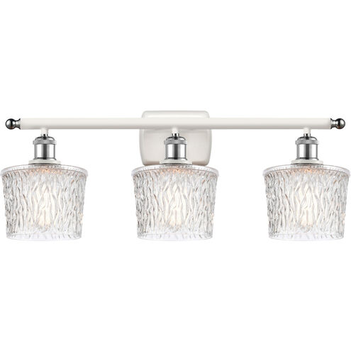 Ballston Niagra 3 Light 26 inch White and Polished Chrome Bath Vanity Light Wall Light, Ballston