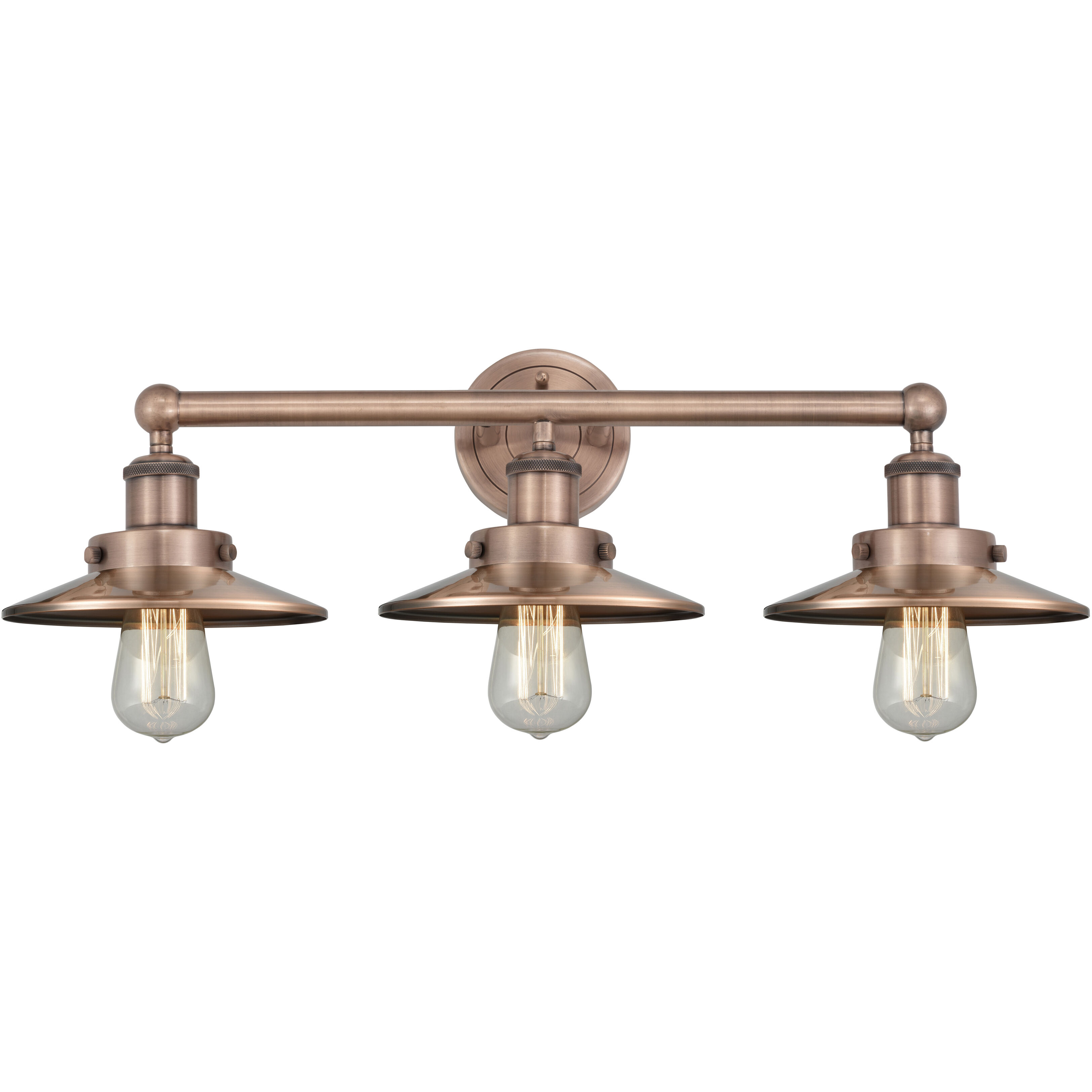 Edison 3 Light 26 inch Antique Copper Bath Vanity Light Wall Light