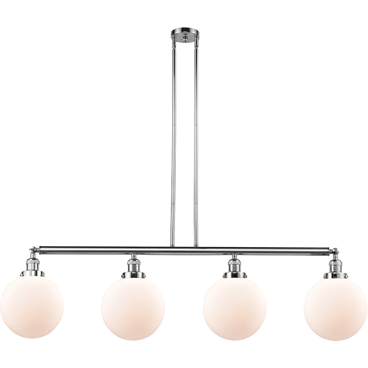 Franklin Restoration X-Large Beacon LED 54 inch Polished Chrome Island Light Ceiling Light in Matte White Glass, Franklin Restoration