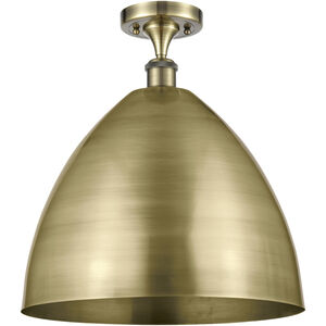 Ballston Dome LED 16 inch Antique Brass Semi-Flush Mount Ceiling Light