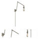 Bare Bulb 30 inch 60.00 watt Satin Nickel Swing Arm Wall Light, Franklin Restoration