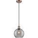 Ballston Athens Deco Swirl 1 Light 8 inch Antique Copper Cord Hung Mini Pendant Ceiling Light