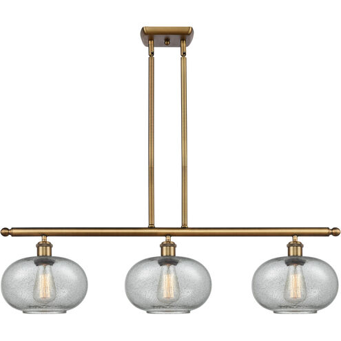 Ballston Gorham LED 36 inch Brushed Brass Island Light Ceiling Light in Charcoal Glass, Ballston