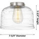 Franklin Restoration Large Bell 2 Light 21 inch Matte Black Chandelier Ceiling Light in Clear Glass, Franklin Restoration