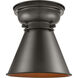 Aditi Appalachian 1 Light 8 inch Oil Rubbed Bronze Flush Mount Ceiling Light, Aditi