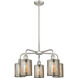 Cobbleskill 5 Light 23 inch Satin Nickel and Mercury Chandelier Ceiling Light