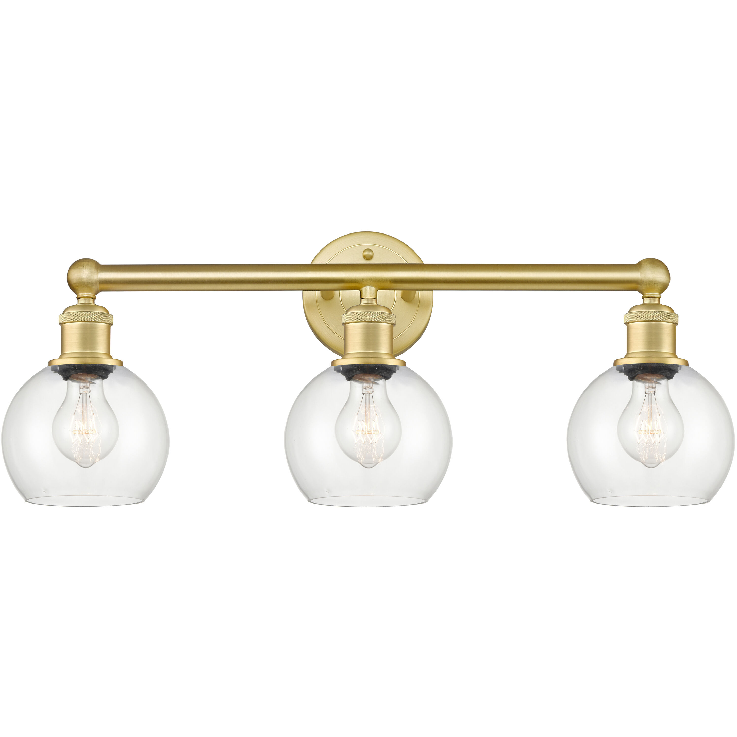 Athens 3 Light 24 inch Satin Gold Bath Vanity Light Wall Light in Clear