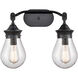 Genesis 2 Light 18.25 inch Matte Black Bath Vanity Light Wall Light
