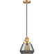 Franklin Restoration Fulton LED 7 inch Satin Gold Mini Pendant Ceiling Light in Plated Smoke