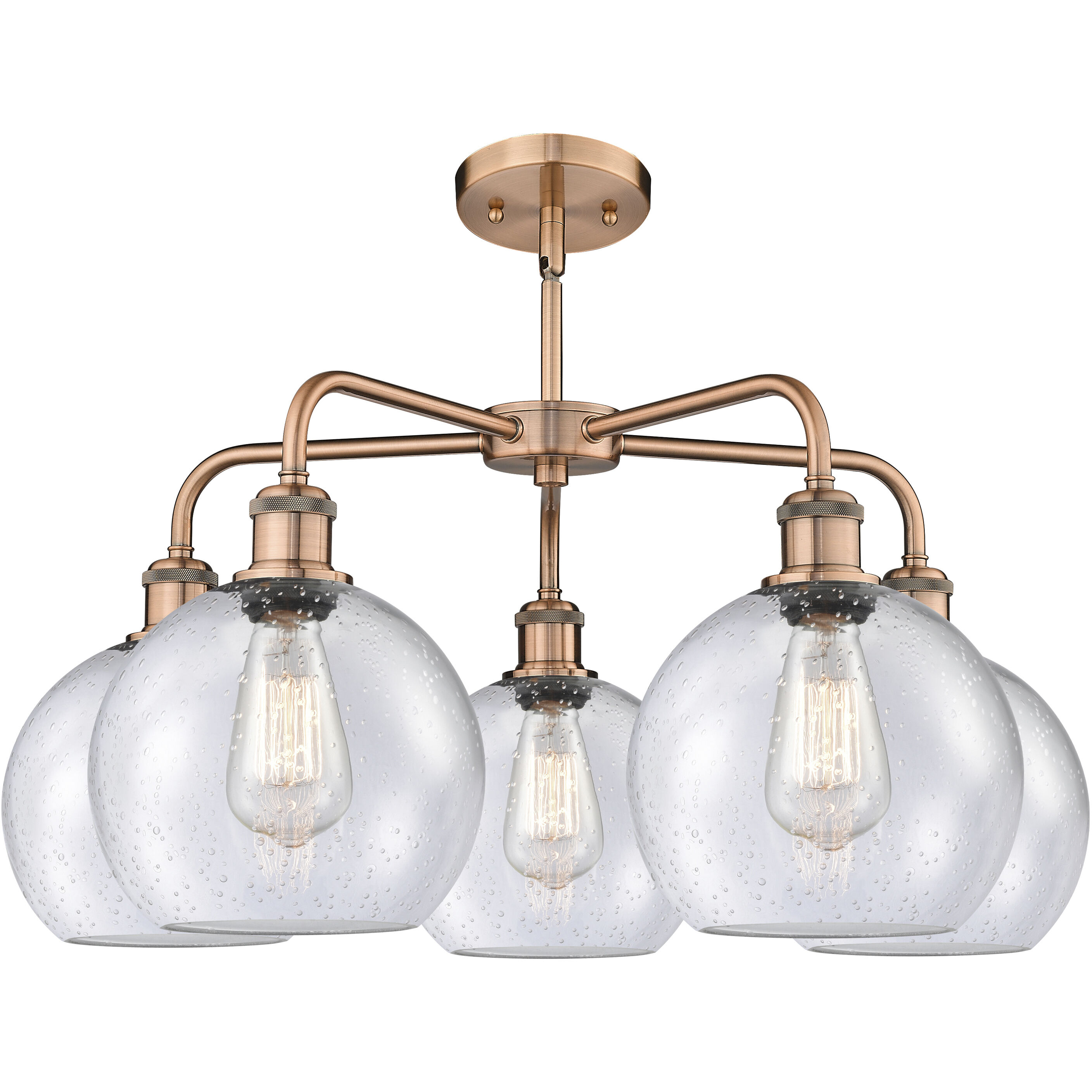 Athens 5 Light 26 inch Antique Copper Chandelier Ceiling Light in Seedy