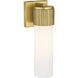 Bolivar 1 Light 4 inch Brushed Brass Sconce Wall Light in Matte White Glass