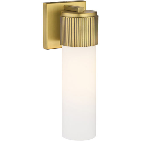 Bolivar 1 Light 4 inch Brushed Brass Sconce Wall Light in Matte White Glass