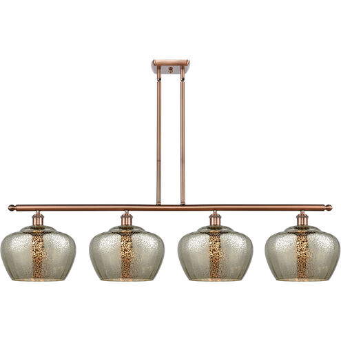 Ballston Large Fenton LED 48 inch Antique Copper Island Light Ceiling Light in Mercury Glass, Ballston