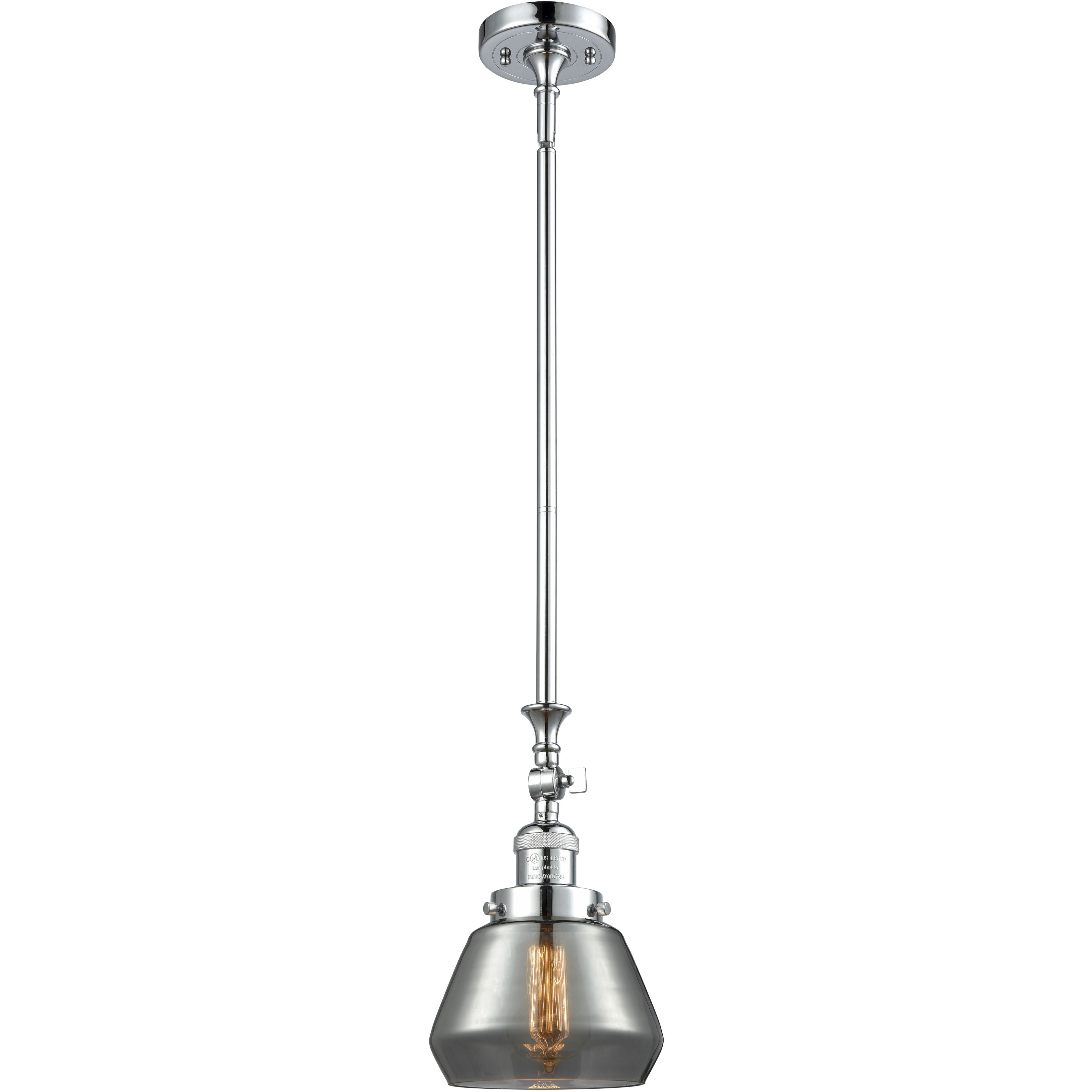 Franklin Restoration Fulton 1 Light 7 inch Polished Chrome Mini Pendant Ceiling Light in Incandescent, Plated Smoke, Franklin Restoration