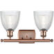 Ballston Castile LED 16 inch Antique Copper Bath Vanity Light Wall Light in Clear Glass, Ballston