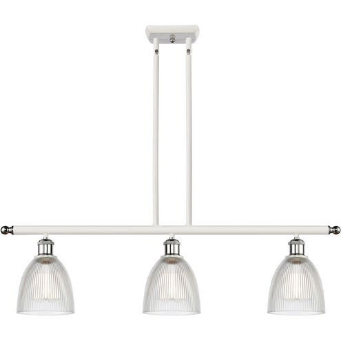 Ballston Castile LED 36 inch White and Polished Chrome Island Light Ceiling Light in Clear Glass, Ballston