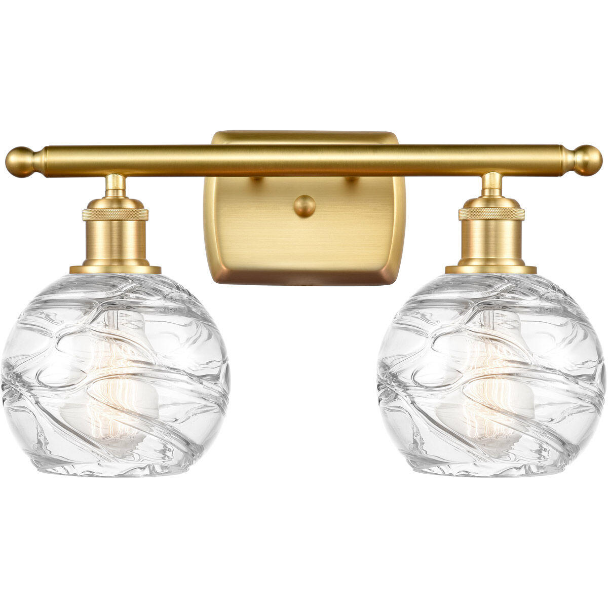 Ballston Small Deco Swirl LED 16 inch Satin Gold Bath Vanity Light Wall Light, Ballston