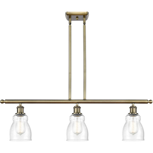 Ballston Ellery LED 36 inch Antique Brass Island Light Ceiling Light in Seedy Glass, Ballston